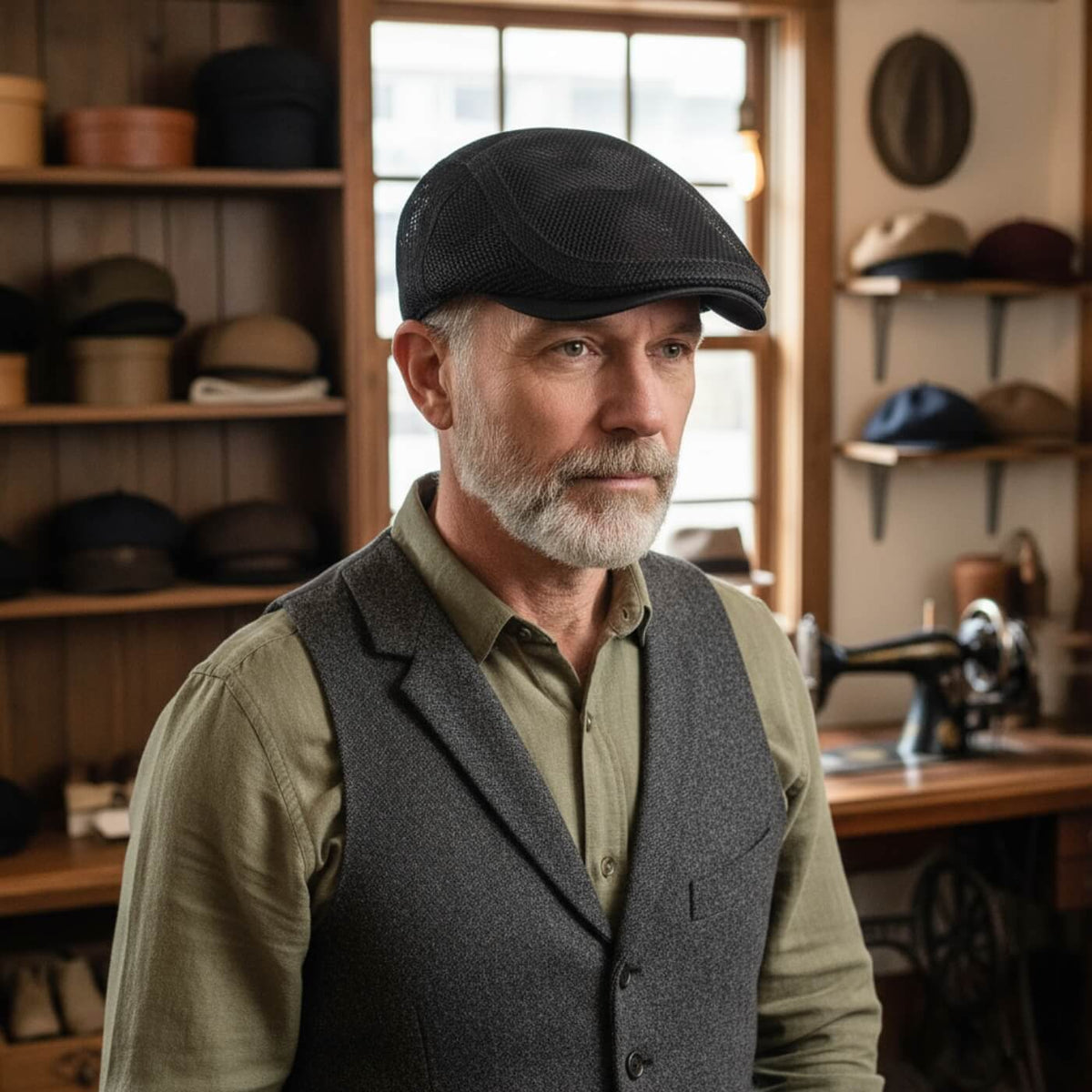 Flat cap in mesh — BURFORD