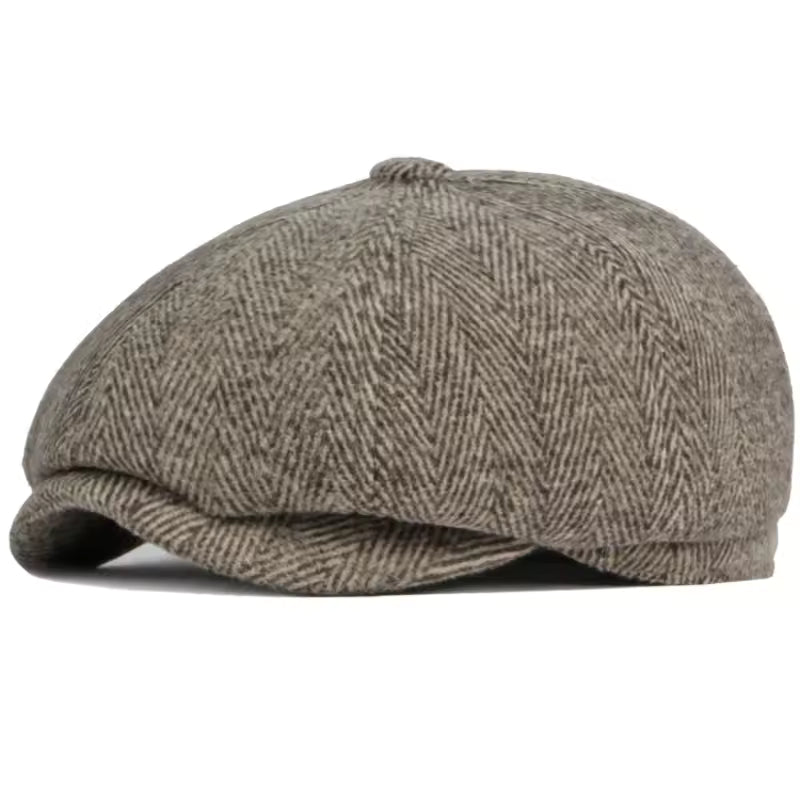 Herringbone driver cap with ear flaps in wool — SUDBURY