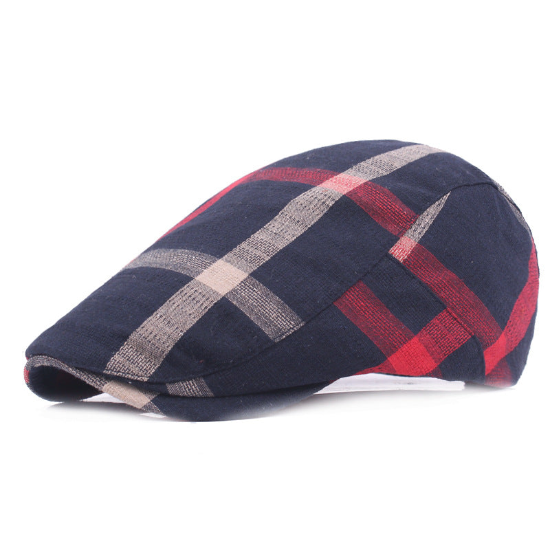 Check flat cap in cotton — EASINGWOLD