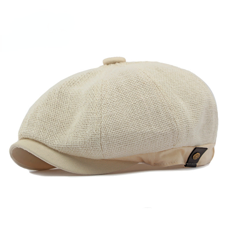 Flat cap in linen — CIRENCESTER