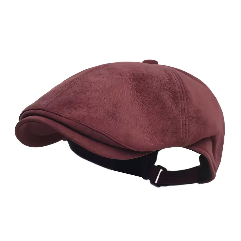Flat cap in faux leather — TADCASTER