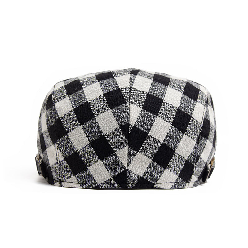 Check flat cap in cotton — SELBY