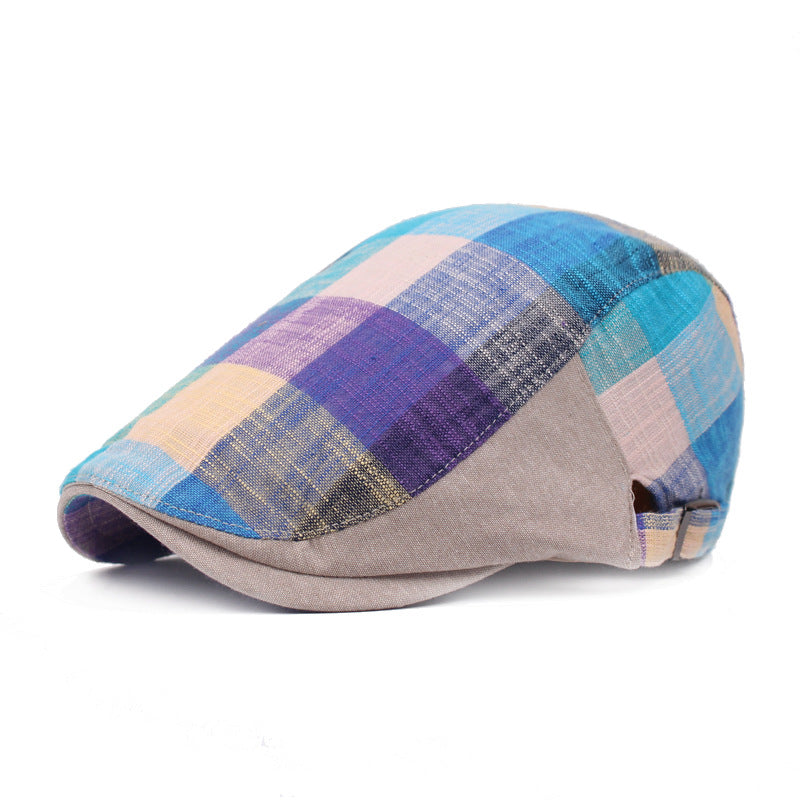 Check flat cap in cotton — EASINGWOLD