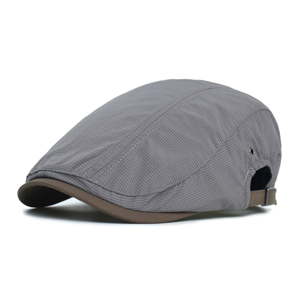 Pinstripe flat cap in cotton — BUXTON