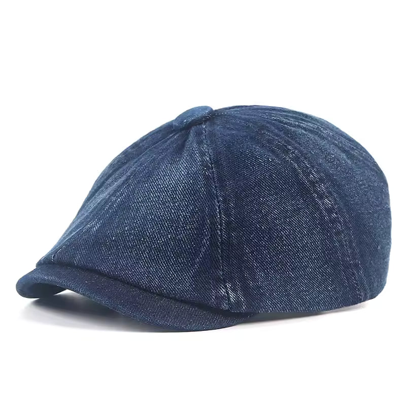 Newsboy cap in denim — DOLGELLAU