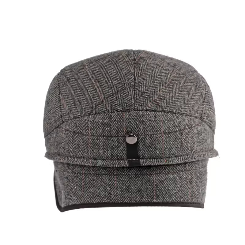 Driver cap with ear flaps in wool — LOSTWITHIEL