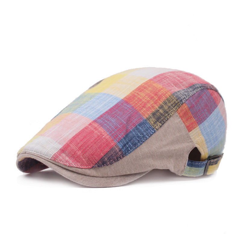 Check flat cap in cotton — EASINGWOLD