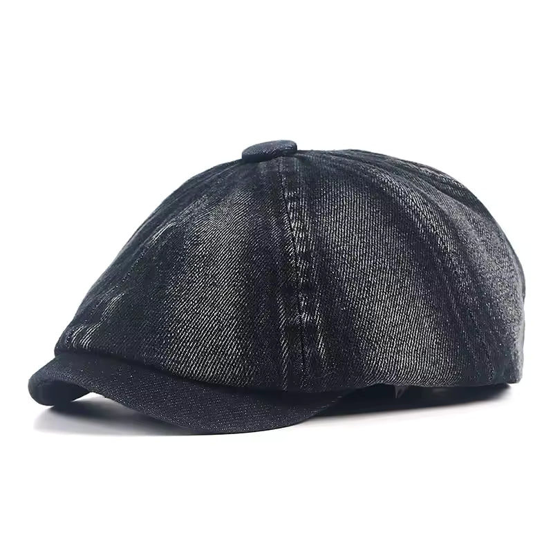 Newsboy cap in denim — DOLGELLAU