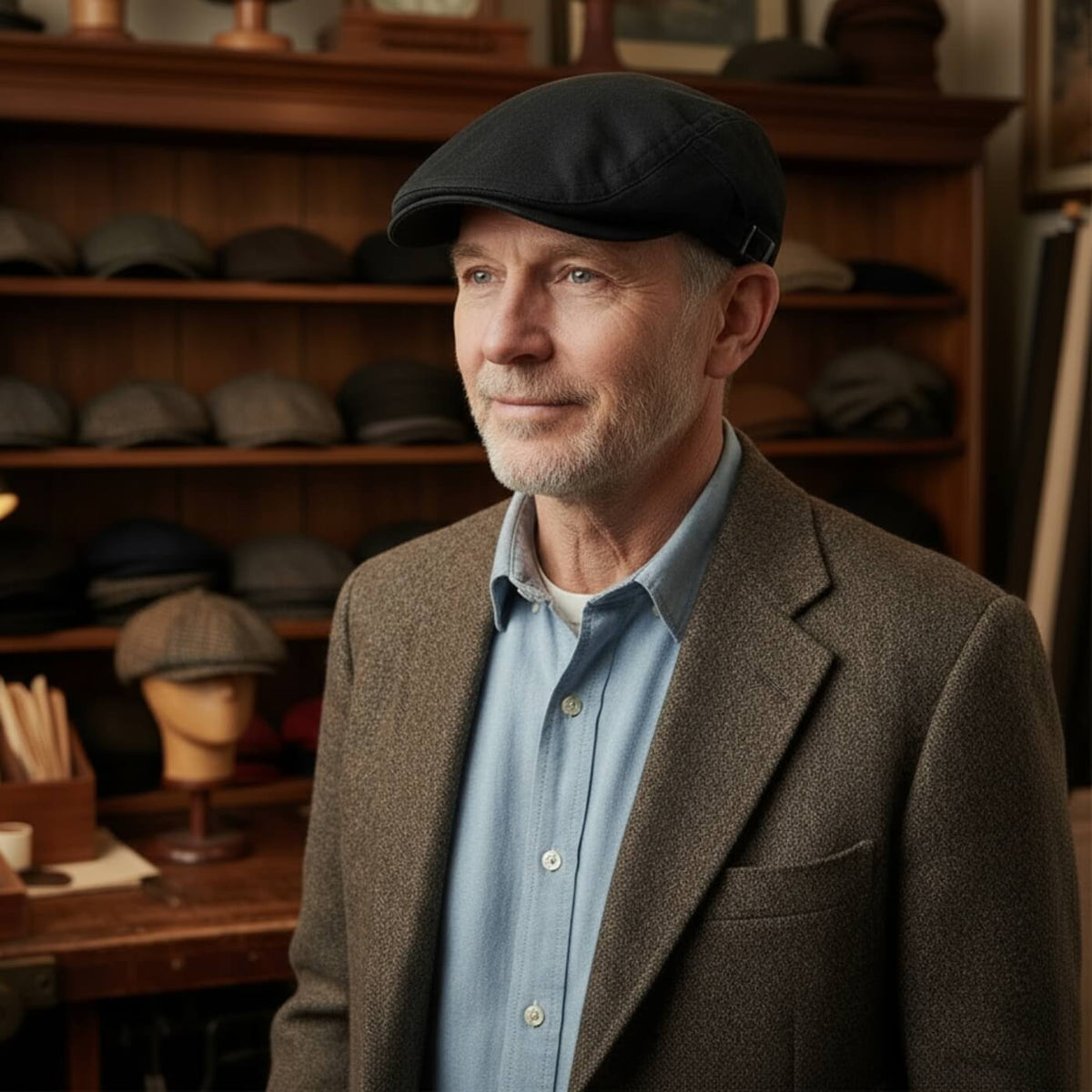 Flat cap in cotton — SELKIRK