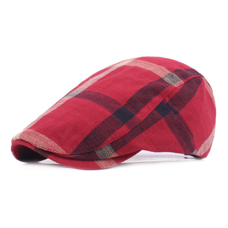 Check flat cap in cotton — EASINGWOLD