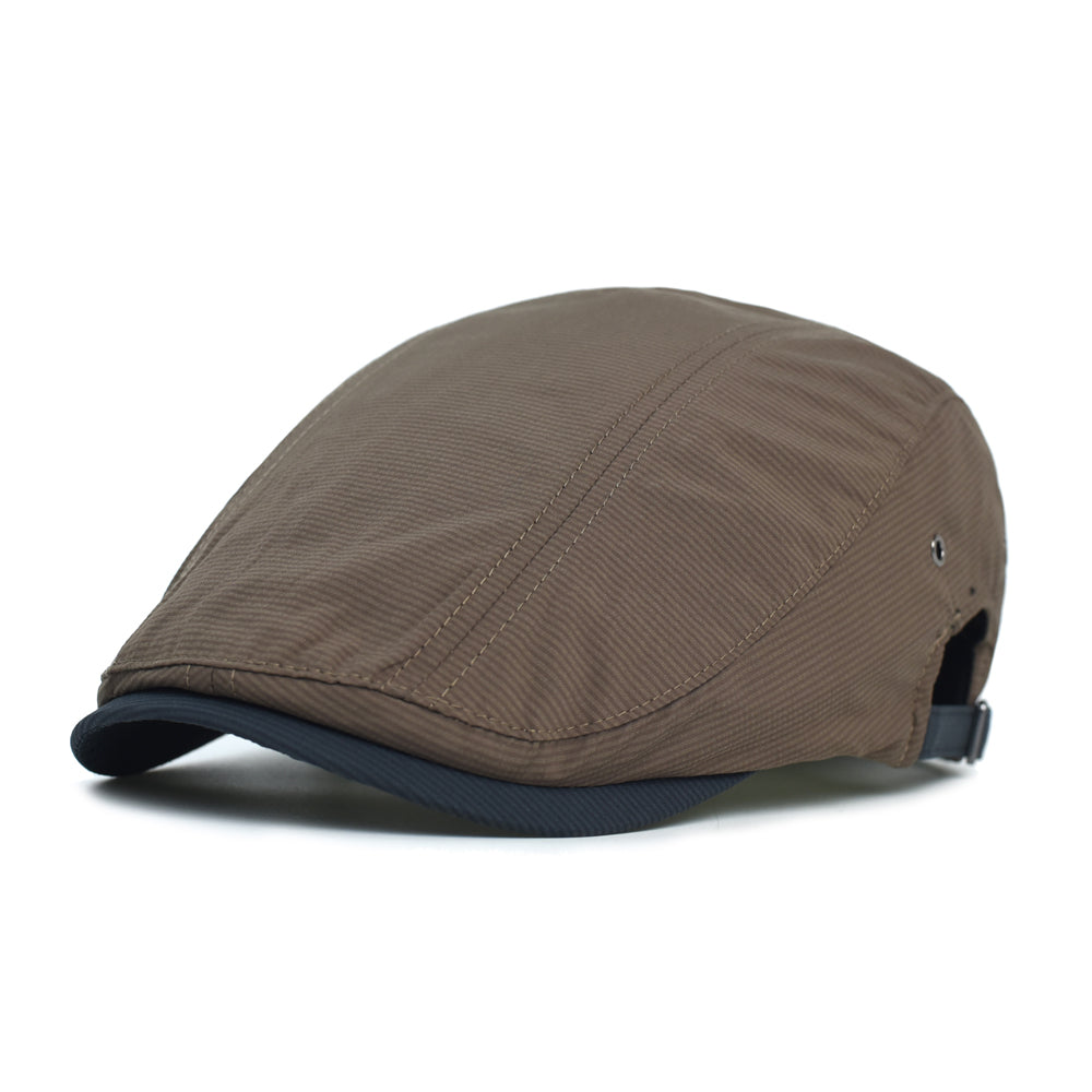 Pinstripe flat cap in cotton — BUXTON