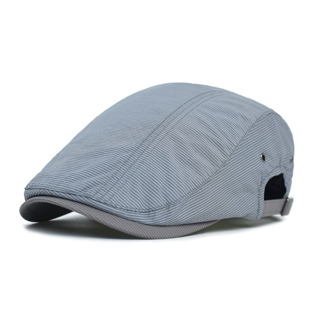 Pinstripe flat cap in cotton — BUXTON
