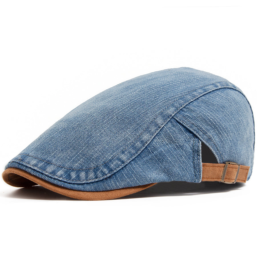 Flat cap in denim — PADSTOW