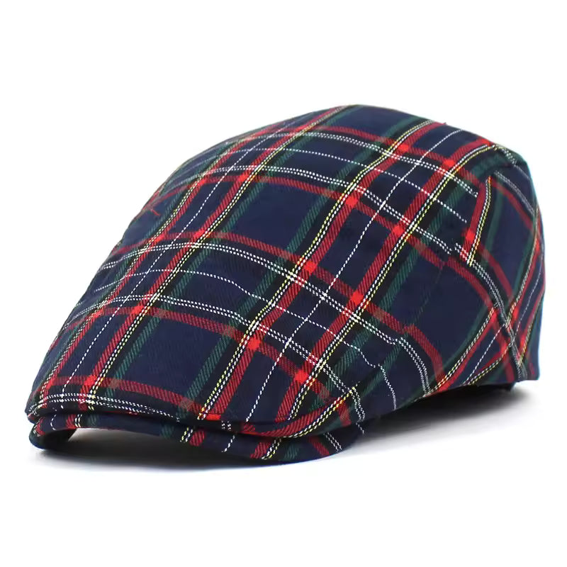 Check flat cap in a wool blend — TOTNES