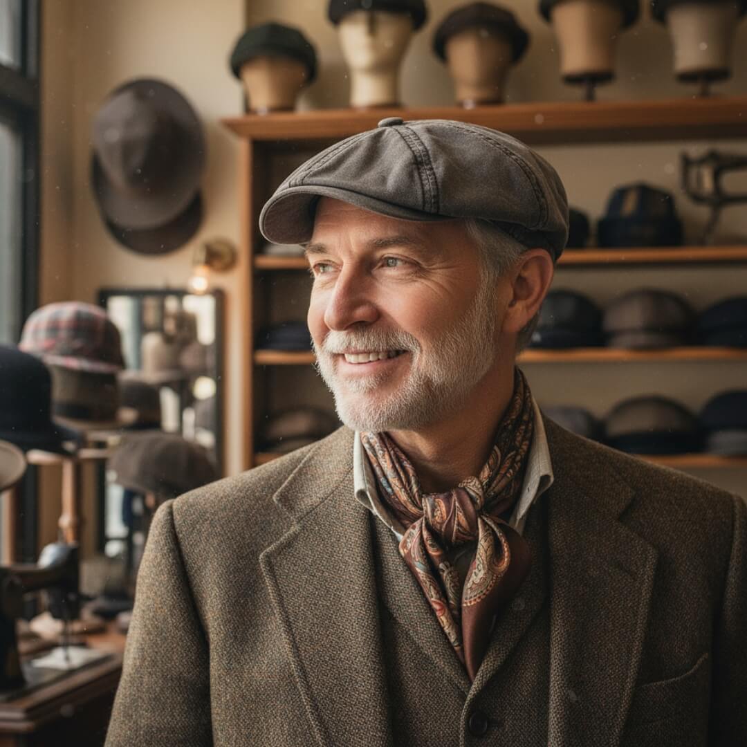 Newsboy cap in cotton — RICHMOND