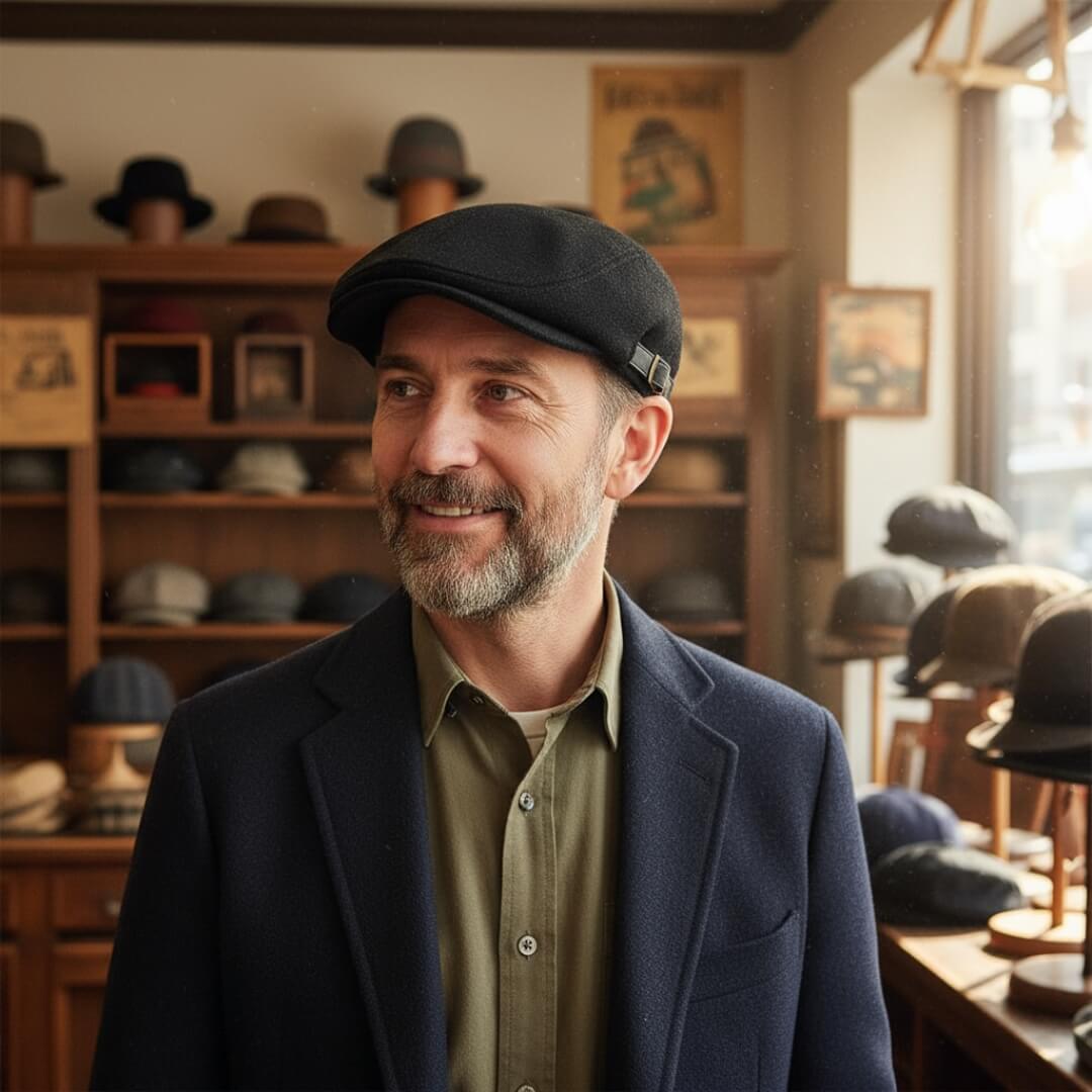 Flat cap in a wool blend — LEYBURN