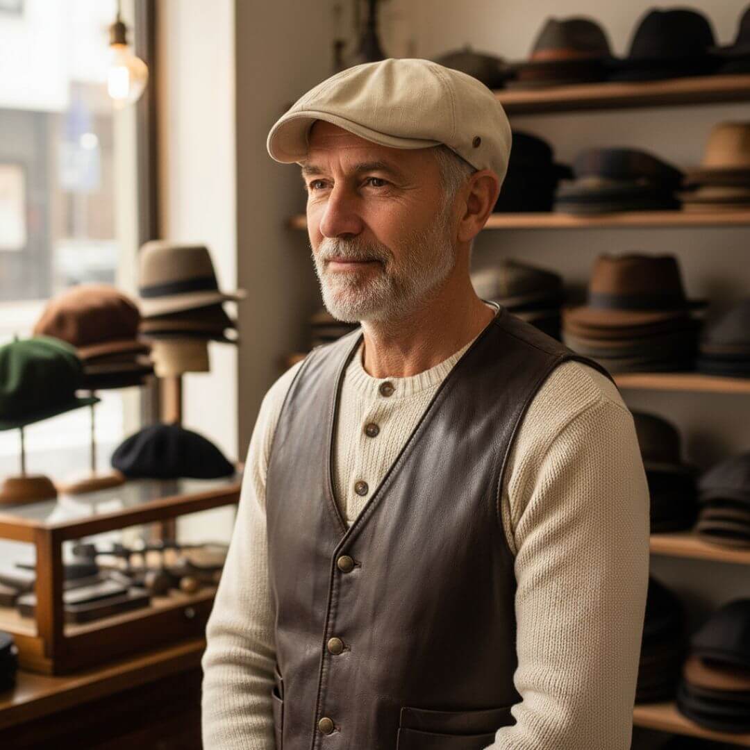 Flat cap in cotton — DINGWALL