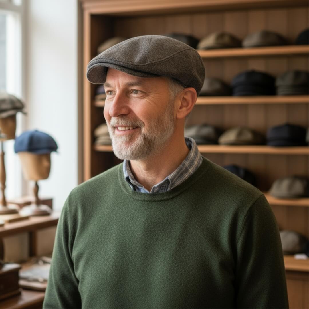 Flat cap in cotton — JEDBURGH