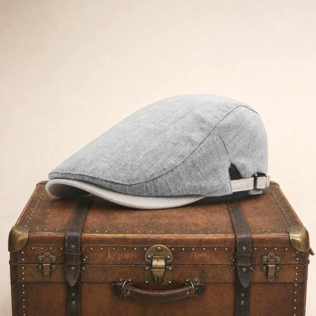Flat cap in a linen blend — STONEHAVEN