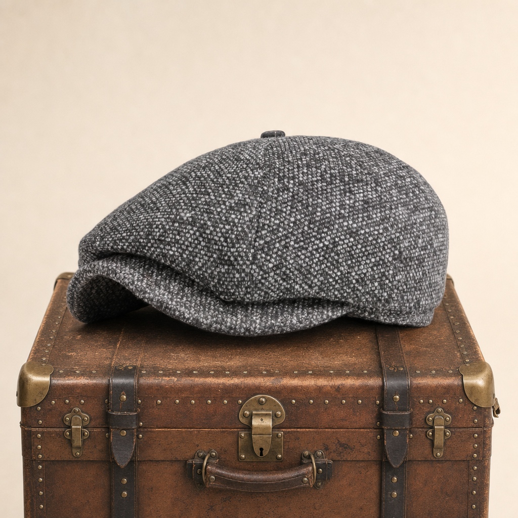 Marl newsboy cap in wool — BRIDPORT