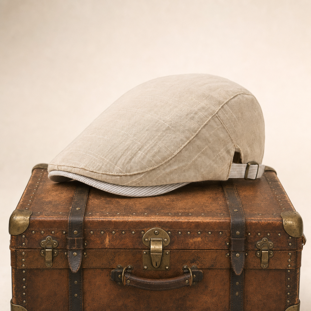 Flat cap in a linen blend — BANCHORY