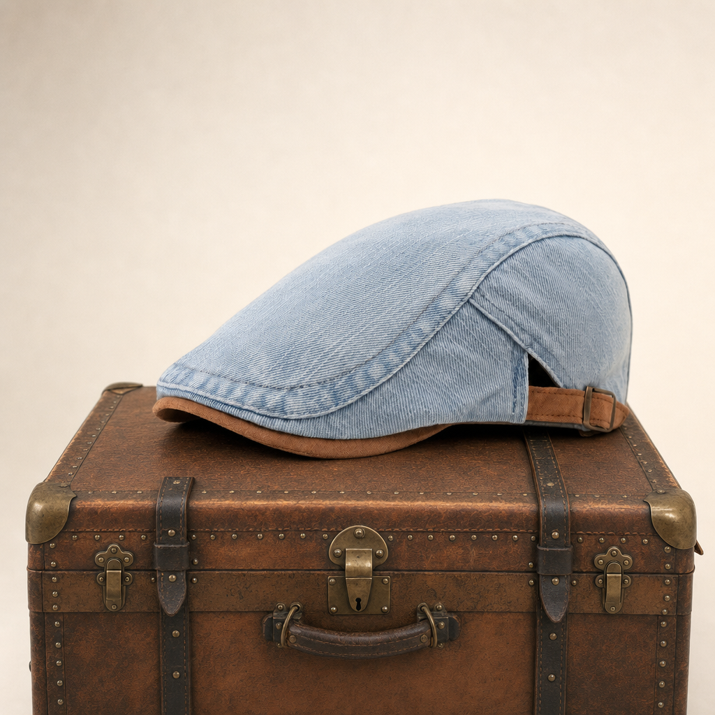 Flat cap in denim — FOWEY