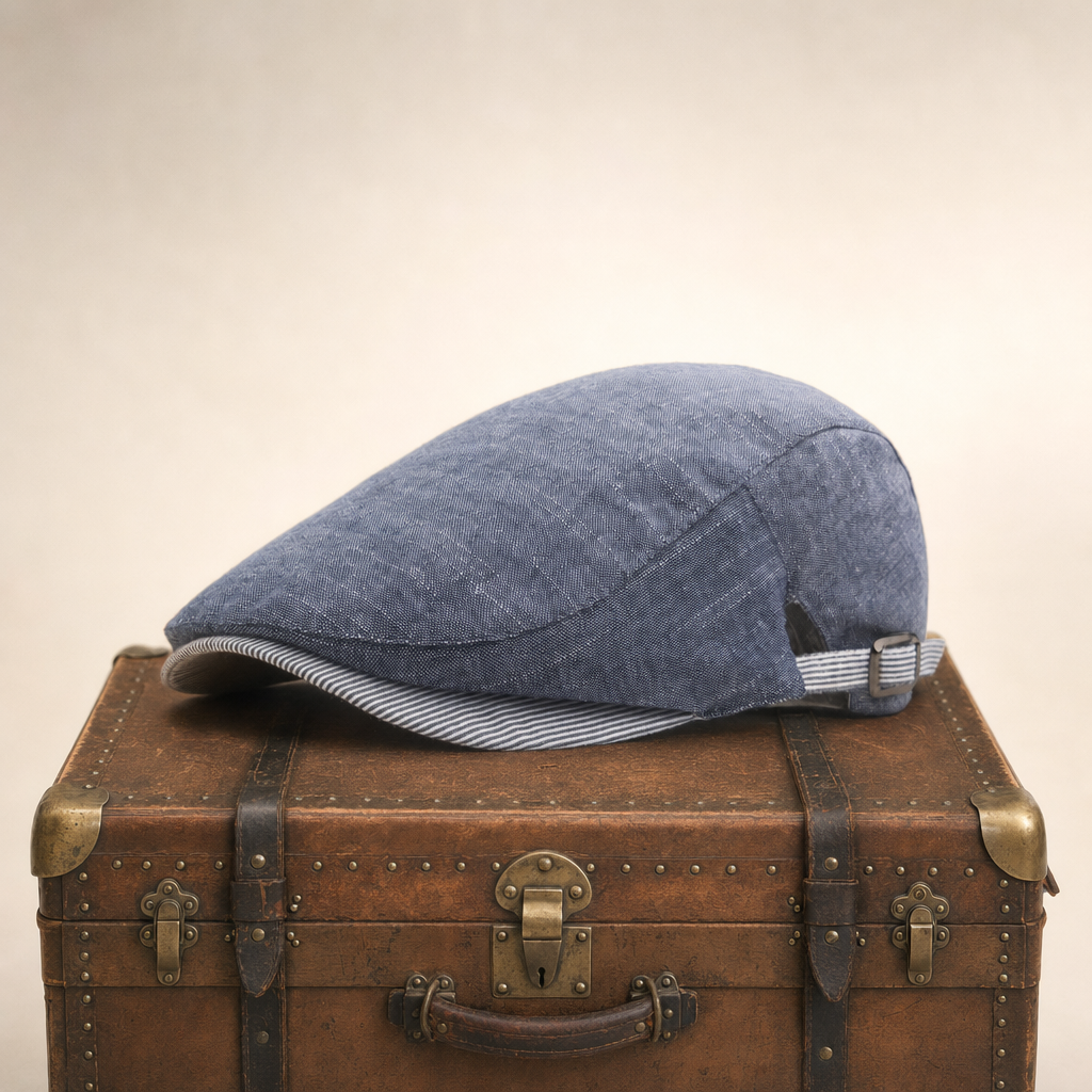 Flat cap in a linen blend — STONEHAVEN