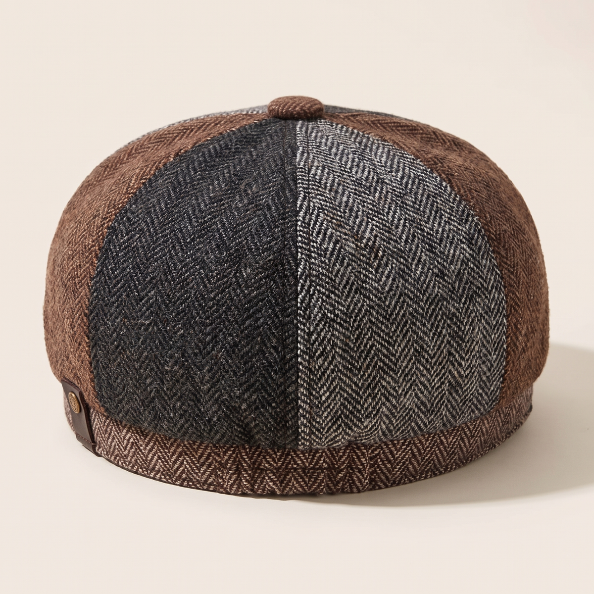 Patchwork newsboy cap in a wool blend — ILKLEY