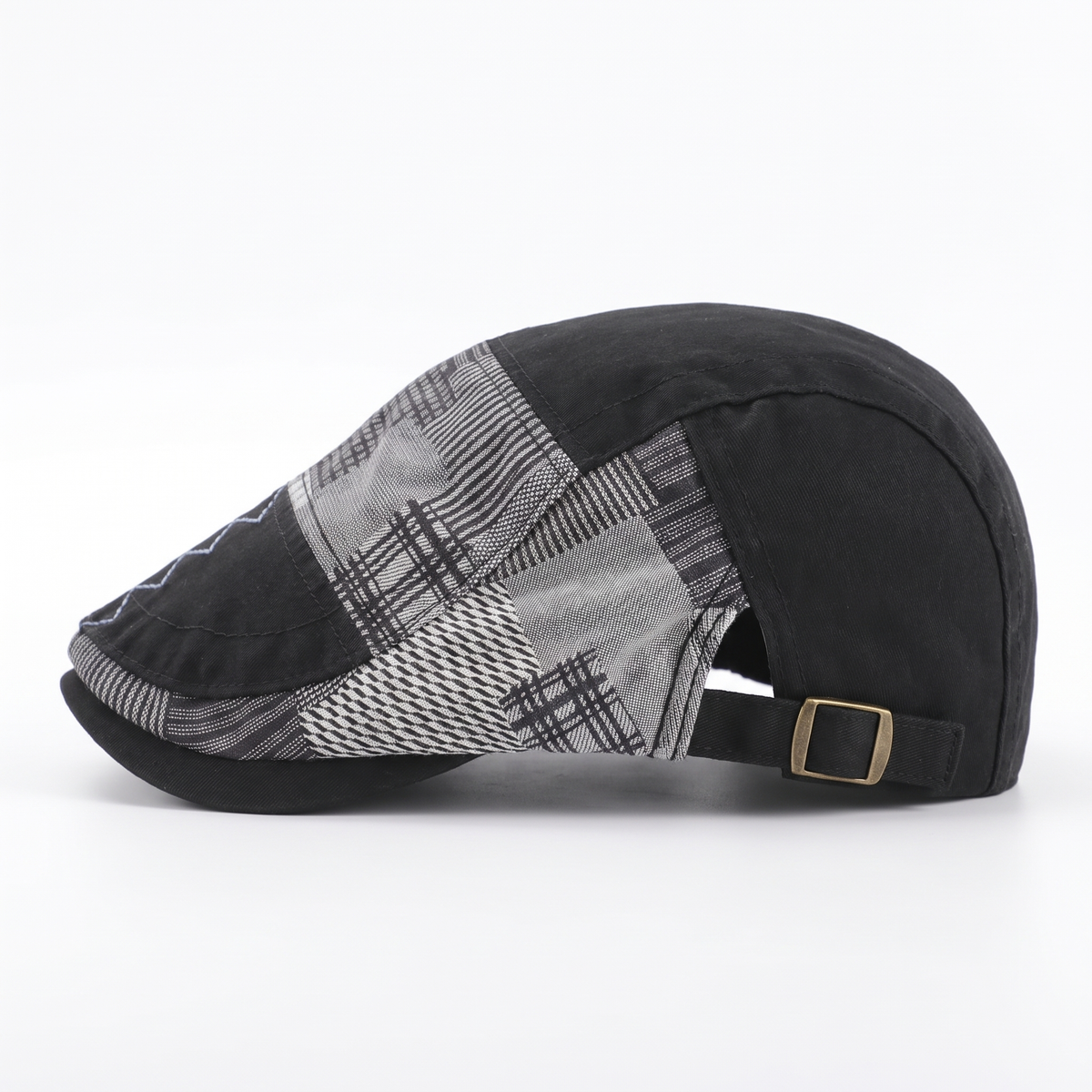 Patchwork flat cap in cotton — TENBY