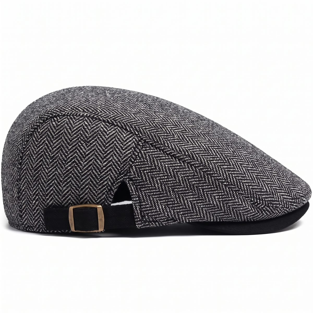 Herringbone flat cap in a wool blend — SAXMUNDHAM