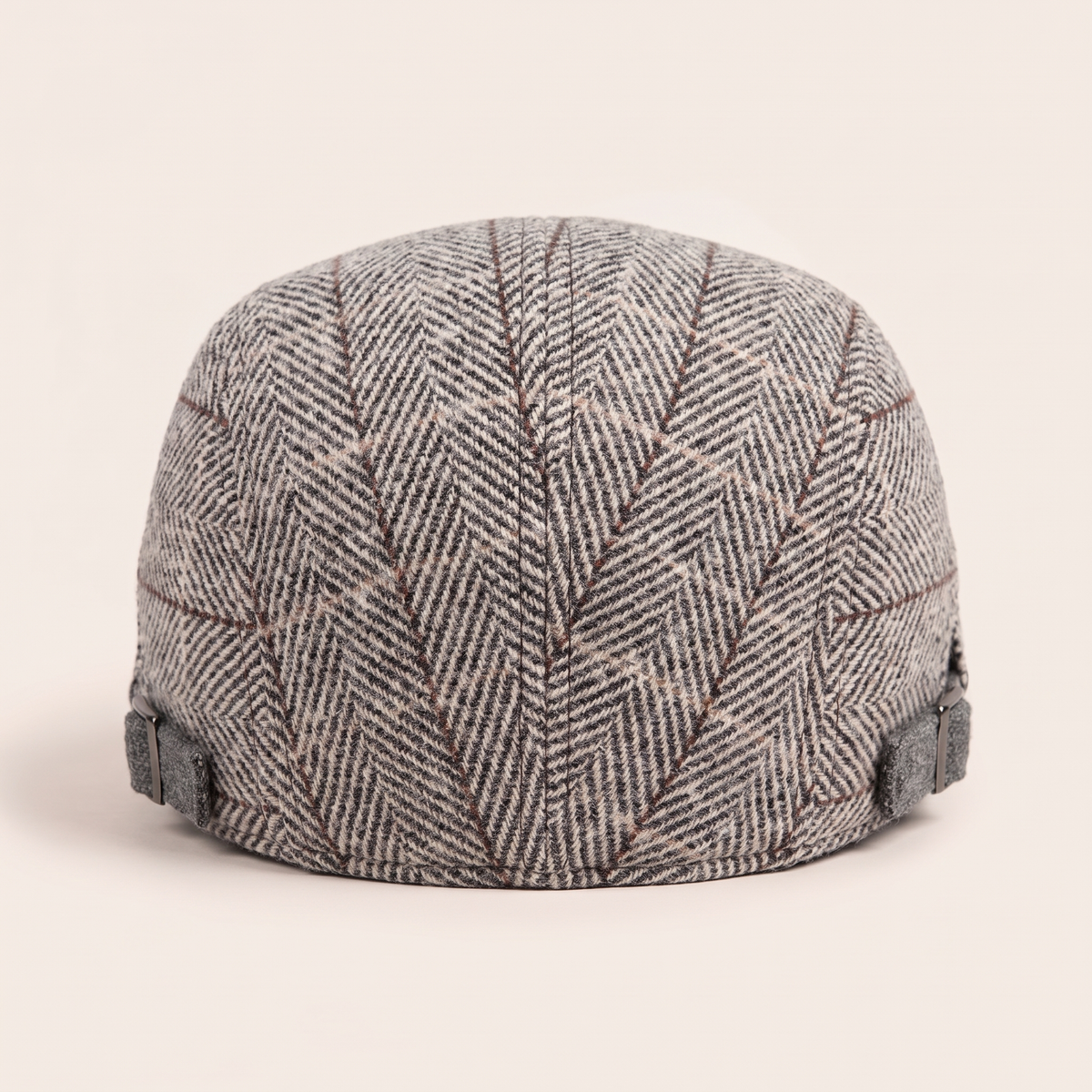 Herringbone flat cap in cotton — HADLEIGH