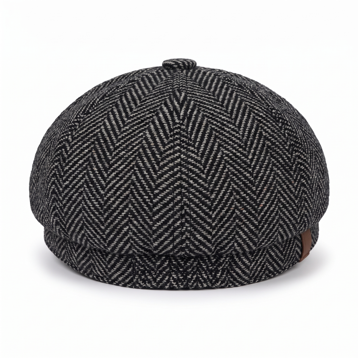 Herringbone newsboy cap in a wool blend — WOODBRIDGE