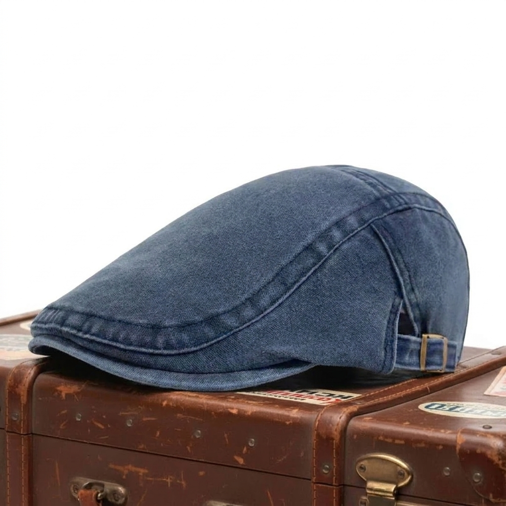 Flat cap in denim — STOKESLEY